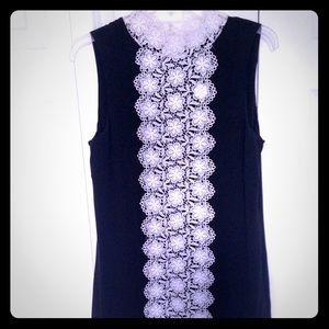 Classic silk LBD with lace detailing